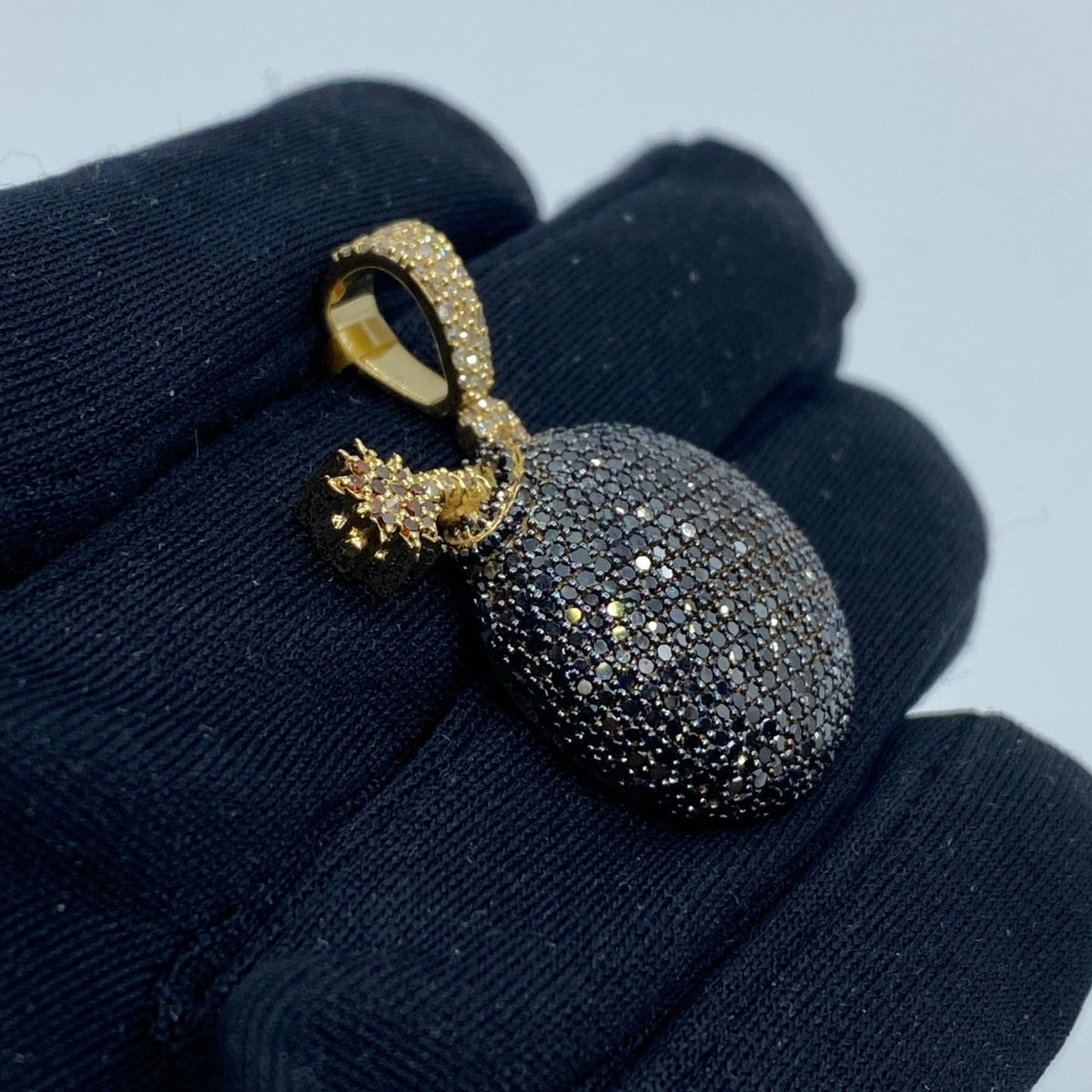 Black Bomb Diamond Pendant - additional product view 3
