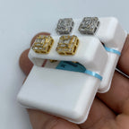 14K Gold Square Box Diamond Baguette Earrings 1.3 Ct - additional product view 7