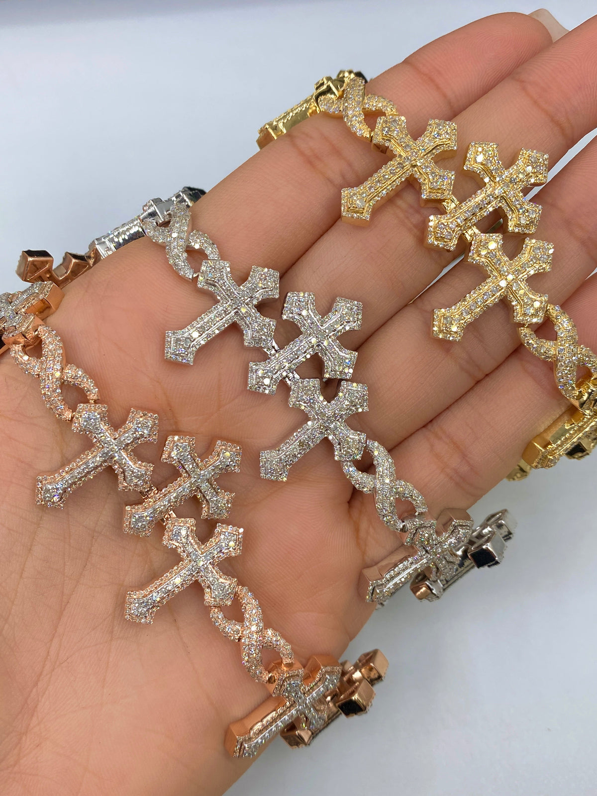 10K Gold Triple Infinity Cross Diamond Bracelet - additional product view 2