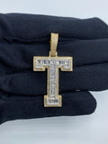 Initial T Baguette Diamond Pendant in yellow - close-up product photo