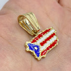 10K Gold Pride of Puerto Rico Flag Pendant - additional product view 3