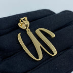 14K Gold Initial W Script Heart Diamond Pendant - additional product view 5