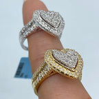 14K Gold Heart Halo Diamond Baguette Ring - additional product view 5