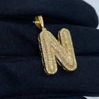Initial N Bubble Diamond Pendant - additional product view 3
