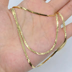 14K Gold Stacked Herringbone Necklace - additional product view 3