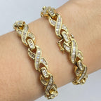 14K Gold Infinity Link Diamond Baguette Bracelet 7 in - additional product view 2