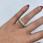 14K Gold Dome Diamond Baguette Ring - additional product view 2