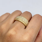 10K Gold 9mm Pave Diamond Ring Band - additional product view 2