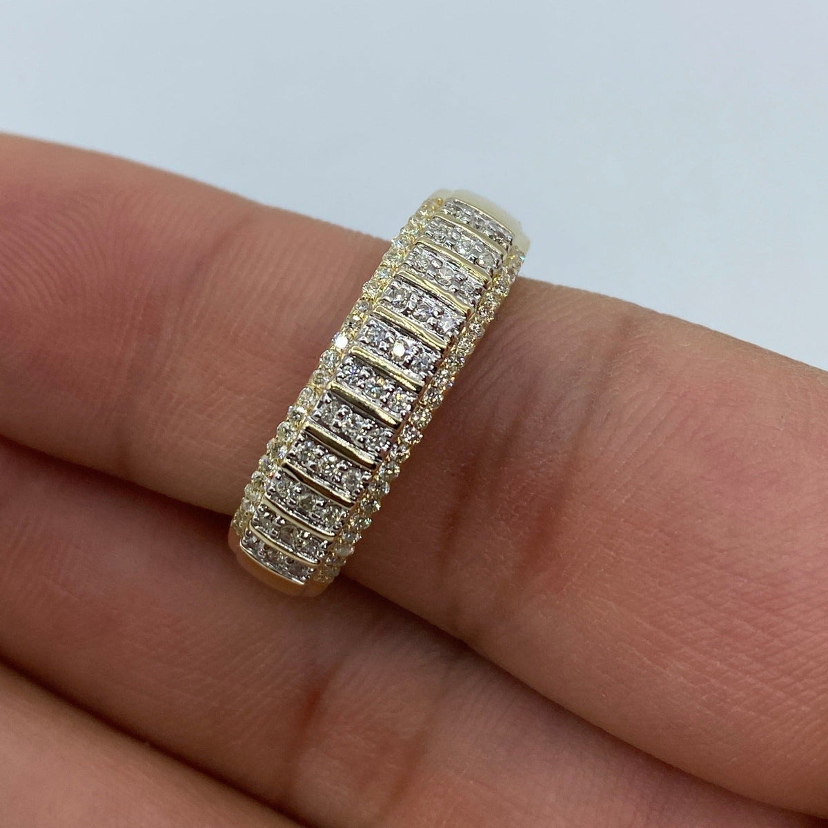 10K Gold Tiger Diamond Wedding Band - additional product view 2