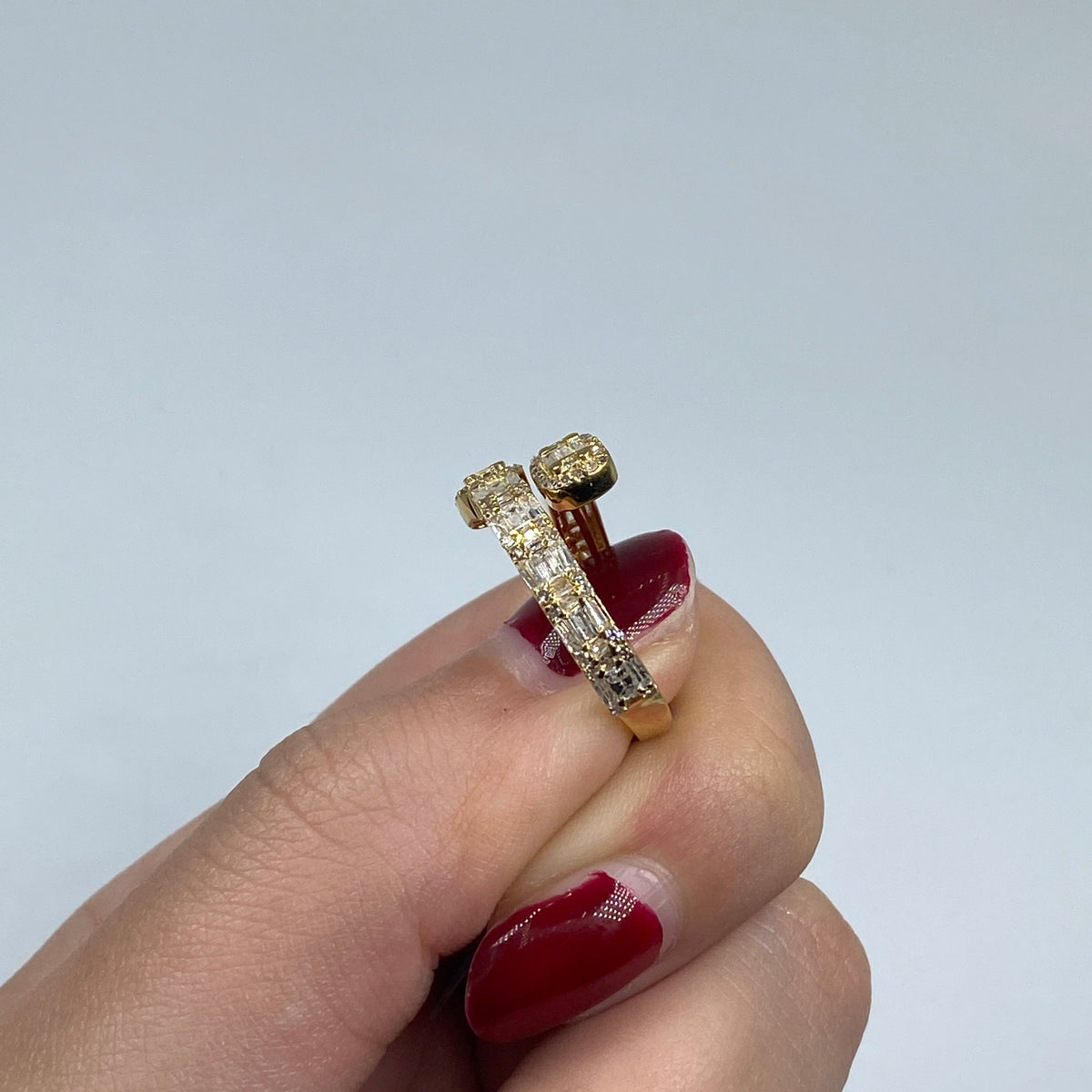 14K Gold Regal Bangle Diamond Baguette Ring - additional product view 9