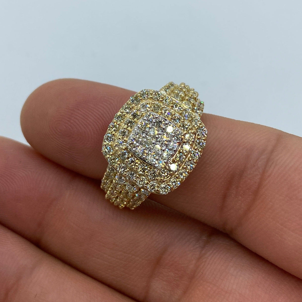 10K Gold Square Elegant Diamond Ring - additional product view 2