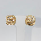 14K Gold 8.7mm Rounded Square Baguette Diamond Earrings - additional product view 3
