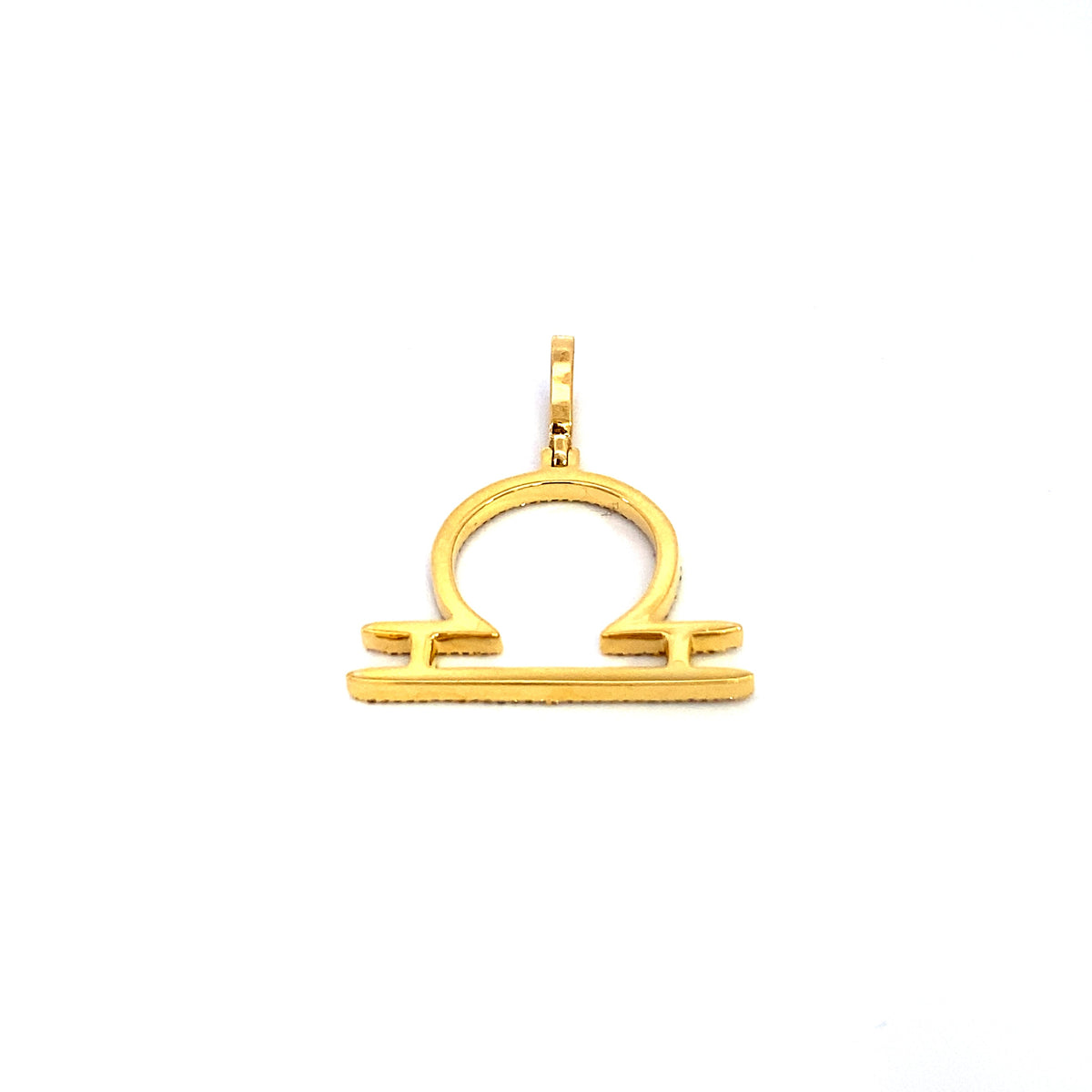 10K Gold Libra Sign Diamond Pendant - additional product view 4