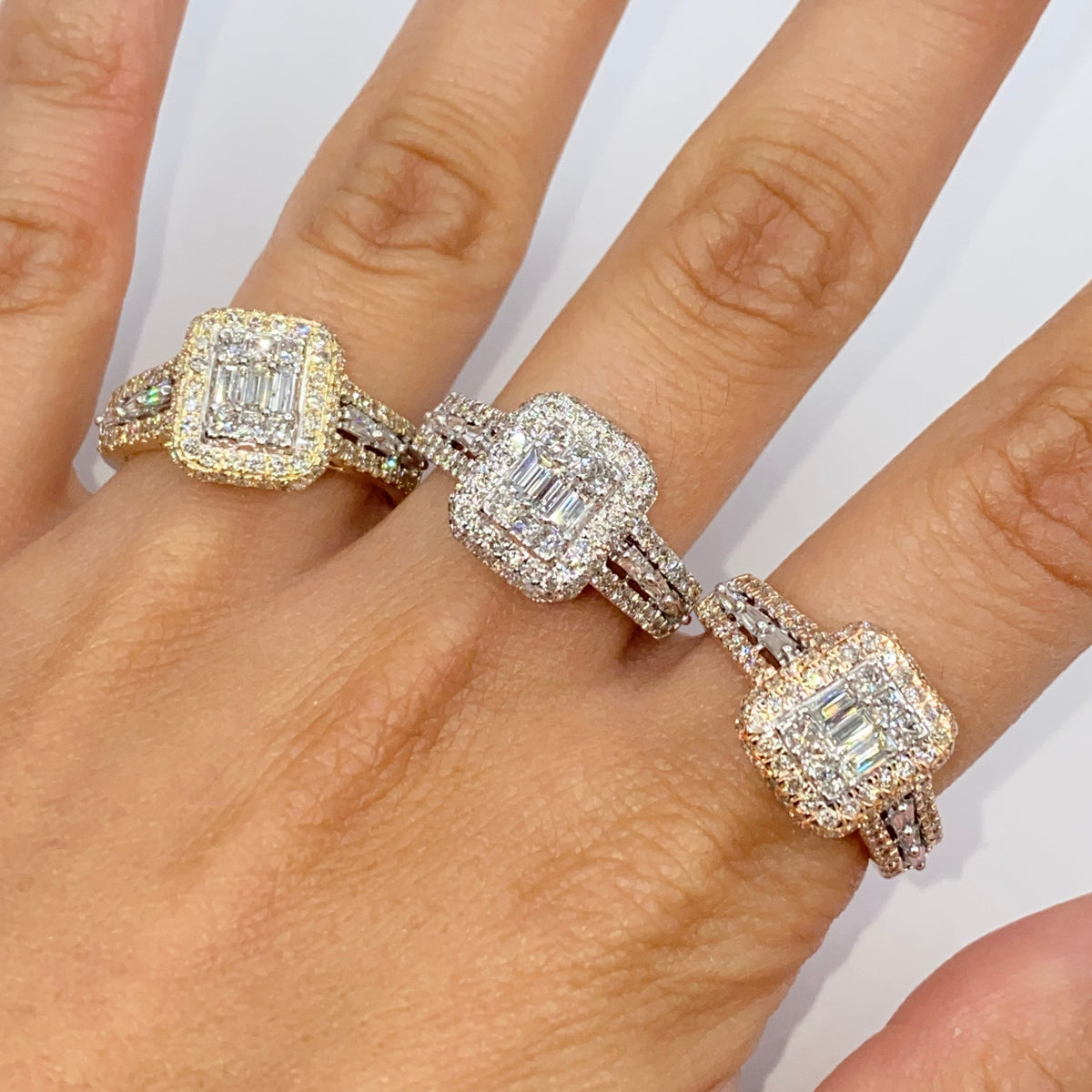 14K Gold Athena Rectangle Diamond Engagement Ring - additional product view 2