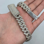 14K Gold 15mm Jumbo Iced Razor Cuban Link Diamond Chain 16 in - additional product view 8
