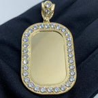 10K Gold Rounded Rectangle Picture Photo CZ Pendant - additional product view 2