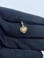 14K Gold Heart Diamond Baguette Gap Pendant in yellow gold - close-up product photo