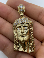 14K Gold Jesus Head Pendant 2.0 in - additional product view 7