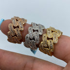14K Gold Round Diamond Baguette Cuban Link Ring 1.6 Ct - additional product view 2