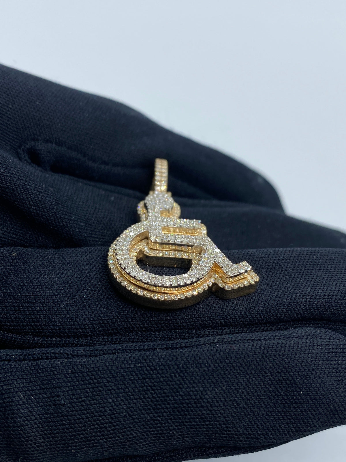 Disabled Wheelchair Handicap Diamond Pendant 1.3 Ct - additional product view 4