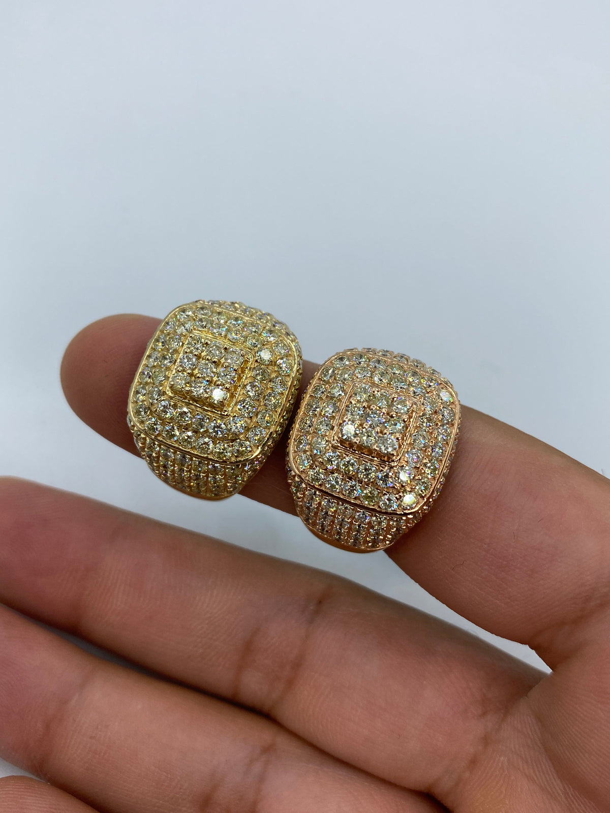 14K Gold Square Layer Diamond Ring - additional product view 5