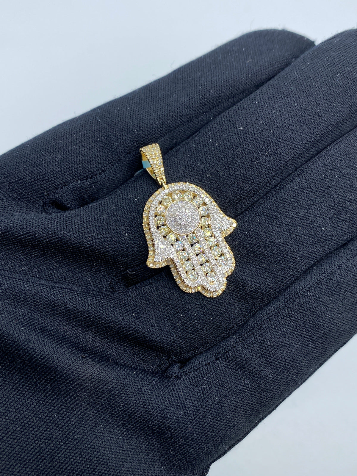 14K Gold Hamsa Diamond Pendant - additional product view 3