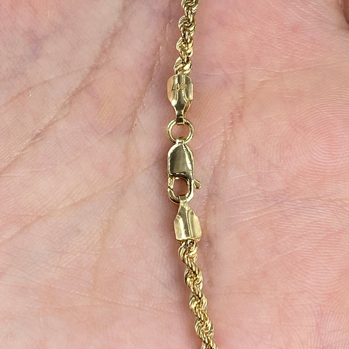 10K Gold 2mm Rope Chain Necklace 18 in - additional product view 4