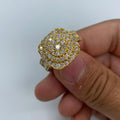14K Gold Square Cake Diamond Baguette Ring in yellow gold - close-up product photo