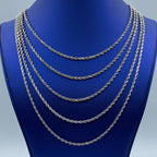 10K 3.4mm Rope Chain in White Gold 16–24 in - additional product view 2