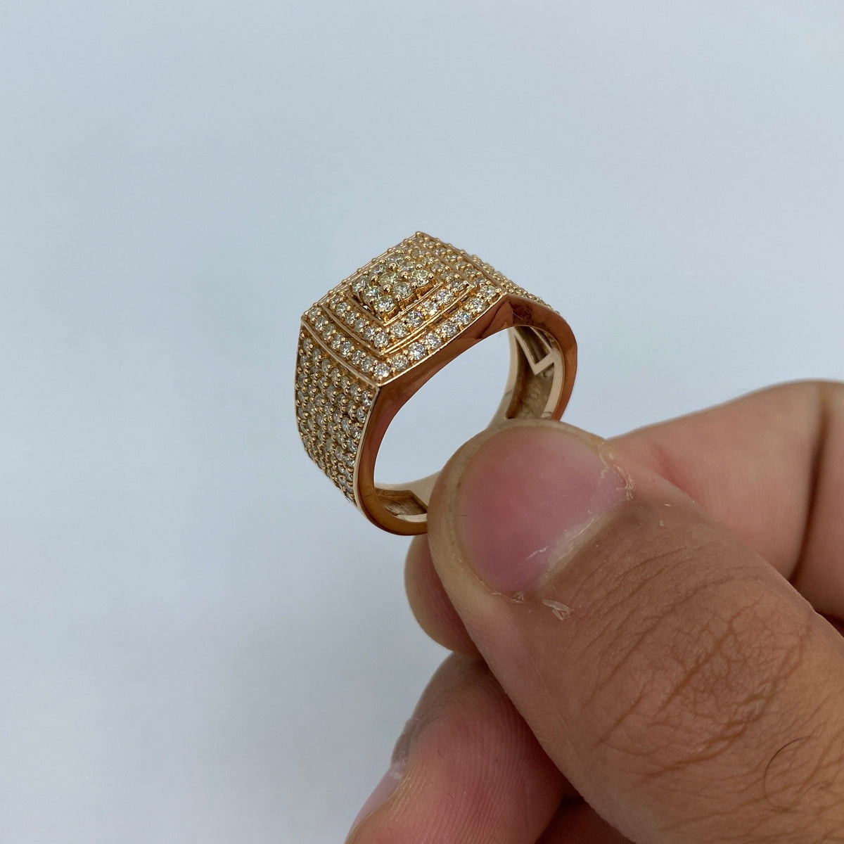 14K Gold Rose Square Diamond Ring - additional product view 4