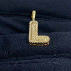 Initial L Bubble Diamond Pendant - additional product view 4