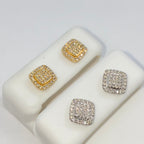 14K Gold 7.9mm Rounded Square Halo Diamond Earrings - additional product view 7