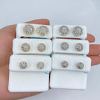 14K Gold Circle Cake Halo Diamond Baguette Earrings - additional product view 2