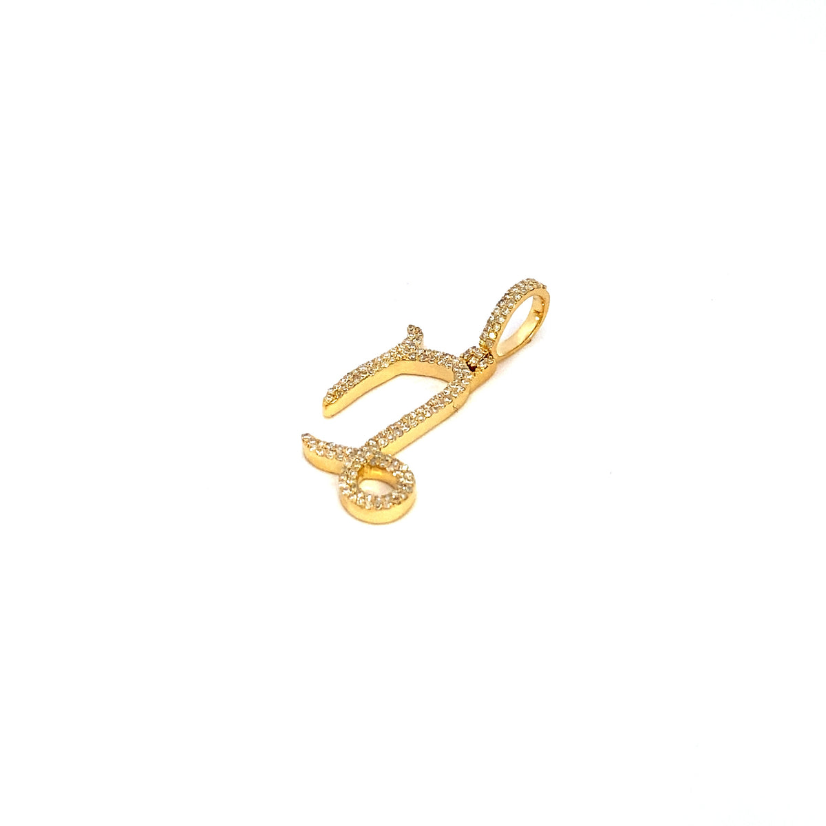 10K Gold Capricorn Sign Diamond Pendant - additional product view 3