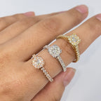 14K Gold Rosebud Halo Diamond Engagement Ring - additional product view 3