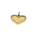 10K Yellow Gold Diamond Heart Plate Pendant - additional product view 3