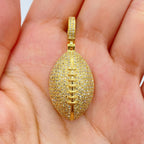 10K Gold Football Diamond Pendant - additional product view 2