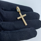 14K Gold Traditional Cross Diamond Pendant - additional product view 3