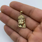 14K Gold Jesus Head Pendant 1.2 in - additional product view 3