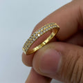 10K Gold Double Banded Diamond Ring in yellow gold - close-up product photo