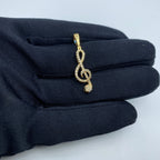 14K Gold Eighth Music Note Diamond Pendant - additional product view 2