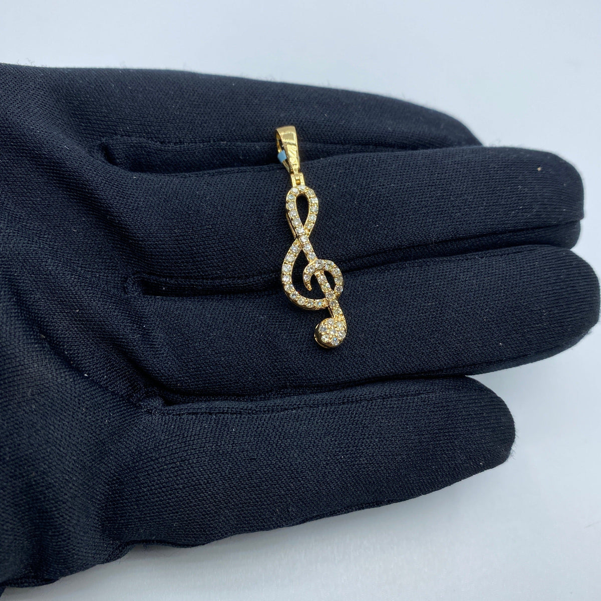 14K Gold Eighth Music Note Diamond Pendant - additional product view 2