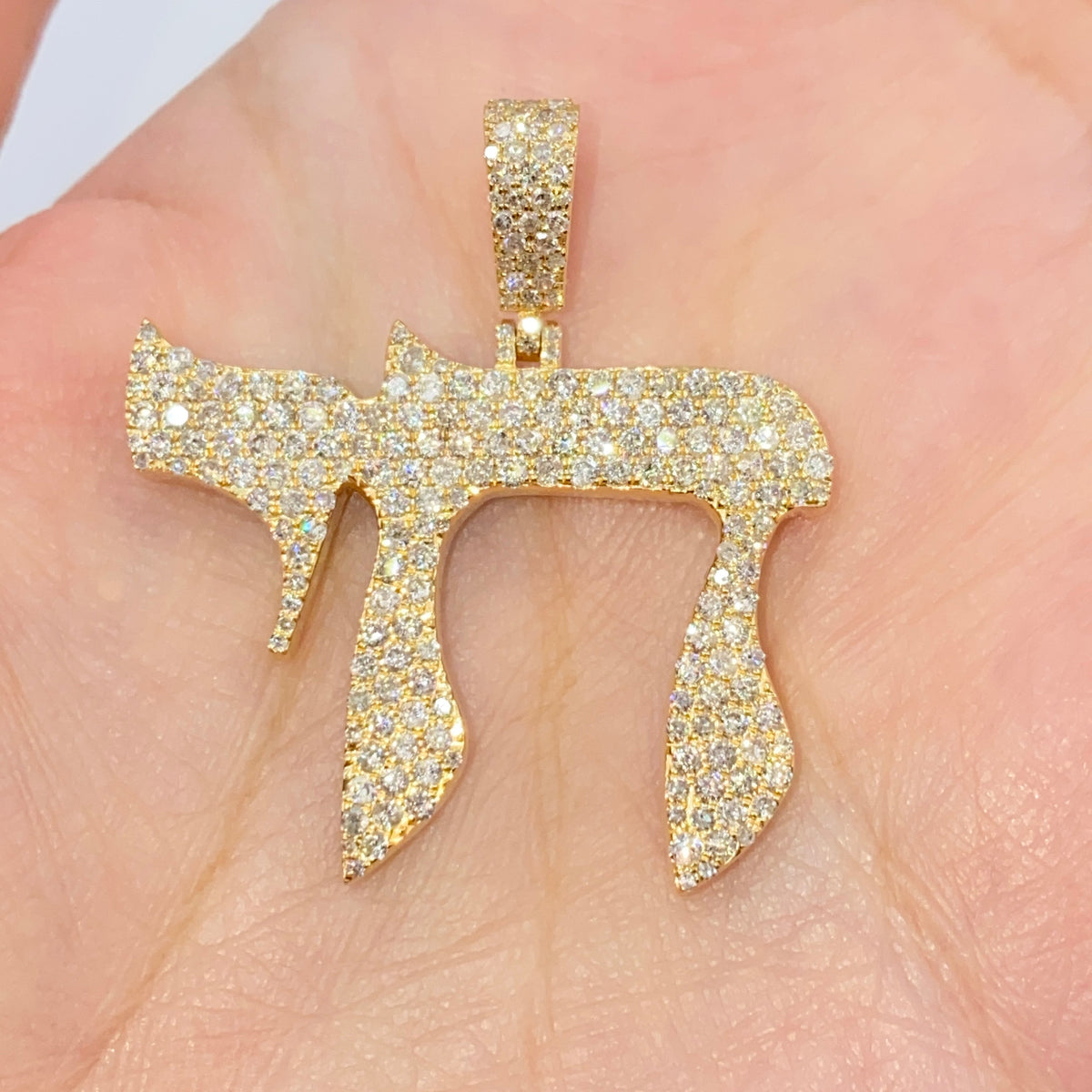 14K Chai Diamond Pendant - additional product view 8