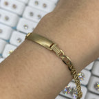 10K Gold Custom Name Plate Mariner Link Baby Diamond Bracelet - additional product view 2
