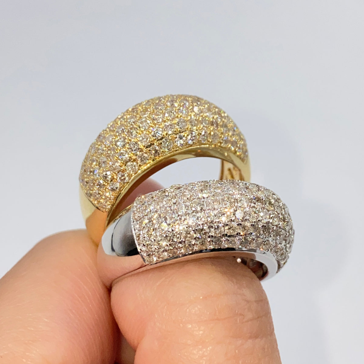 14K Gold Bling Pave Diamond Ring Band - additional product view 4