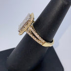 14K Gold Rectangle Halo Diamond Baguette Ring - additional product view 6