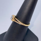 14K Gold Sunburst Diamond Engagement Ring - additional product view 7