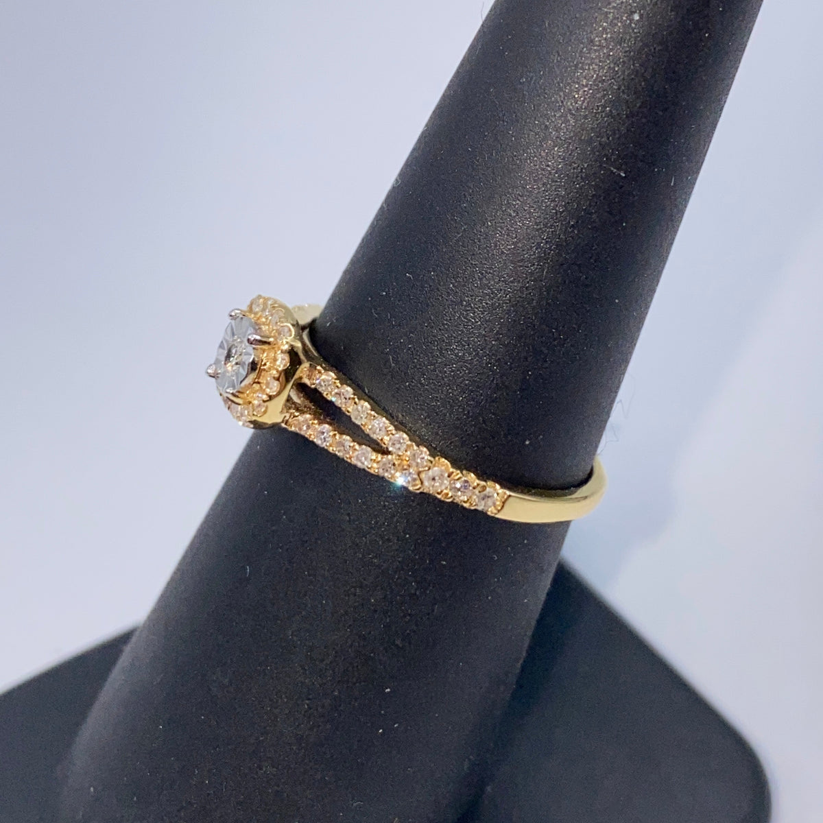 14K Gold Sunburst Diamond Engagement Ring - additional product view 7