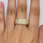 10K Gold 9mm Pave Diamond Ring Band - additional product view 4