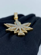 Weed Cannabis Diamond Pendant 3.7 Ct - additional product view 4